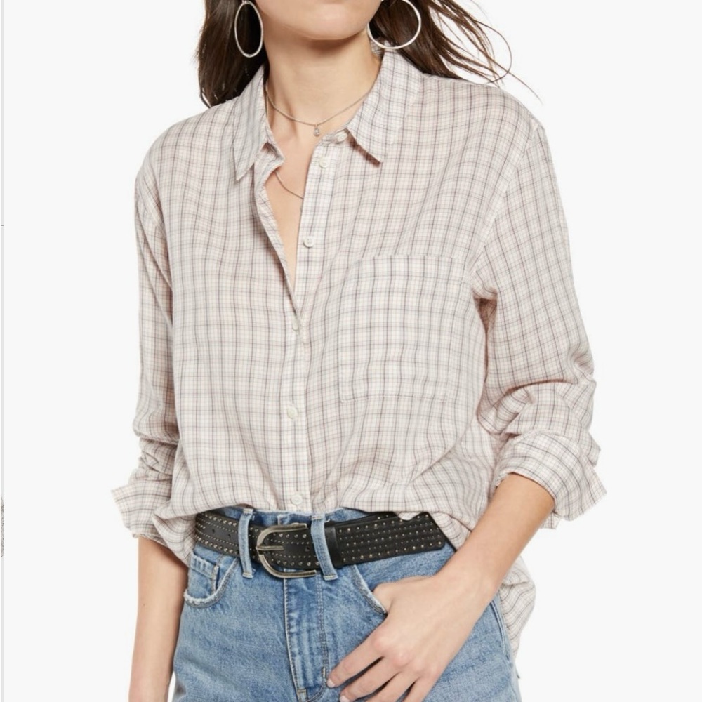 Treasure & Bond | Plaid Boyfriend Shirt Women’s Size Medium